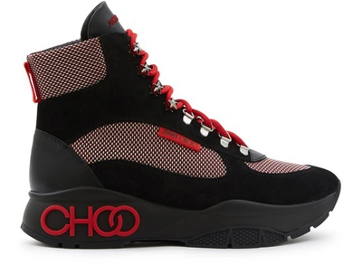 Shop Jimmy Choo Inca Sneakers In Black/red