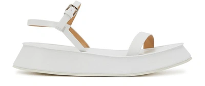 Shop Jil Sander Wedge Sandals In White