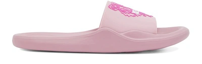 Shop Kenzo Tiger Flat Sandals In Pastel Pink