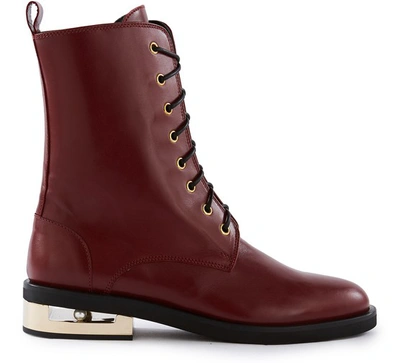 Shop Coliac Cesare Lace-up Ankle Boots In Burgundy