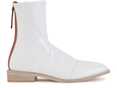 Shop Fendi Fframe Ankle Boots In Bianco