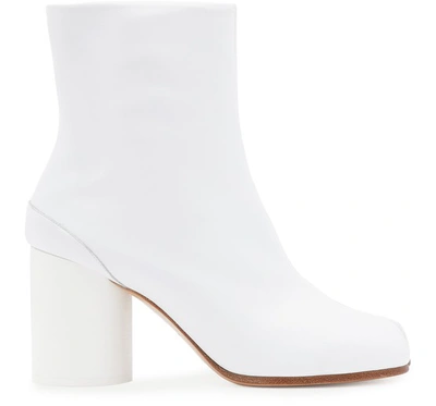 Shop Maison Margiela Tabi Leather Boots In White