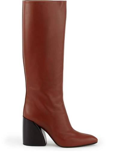 Shop Chloé Wave Boots In Sepia Brown