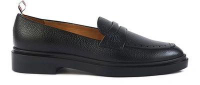 Shop Thom Browne Penny Loafers In Black