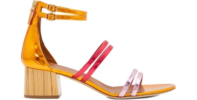 Shop Malone Souliers Elyse 50 Mm Sandals In Orange/red/pink