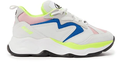 Shop Msgm Scarpa Donna Running Sneakers In Pink/white/turquoise