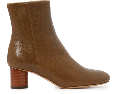 Shop Jérôme Dreyfuss Patricia Ankle Boots With Creased Effect In Kaki