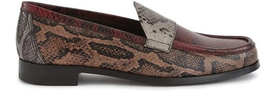 Shop Pierre Hardy Hardy Loaf Loafers In Embossed Calf Multi Burgundy