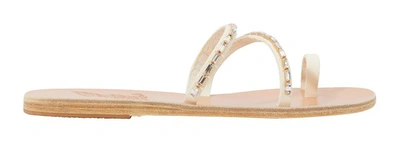 Shop Ancient Greek Sandals Apli Katia Diamonds Sandals In Off White