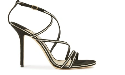 Shop Jimmy Choo Dudette 100 Sandals In Black/silver Shade