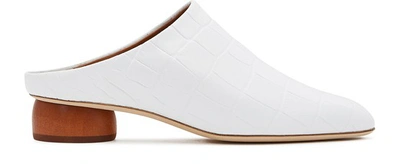Shop Rejina Pyo Gaby Mules In Leather Emboss White