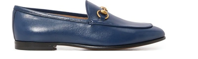 Shop Gucci Jordaan Leather Loafer In Dark Blue