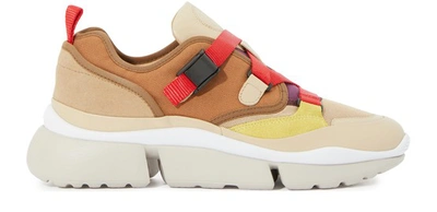 Shop Chloé Sonnie Sneakers In Earthy Red