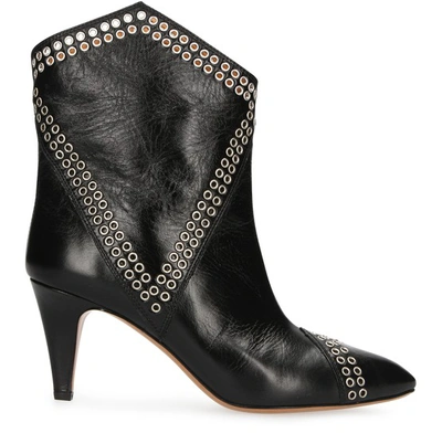 Shop Isabel Marant Demka Heeled Ankle Boots In Black