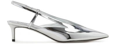 Shop Givenchy Slingback Mirror Leather Pumps In Silver