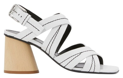 Shop Proenza Schouler Wooden Heel Sandals In White