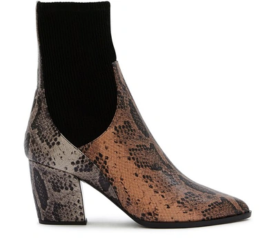 Shop Pierre Hardy Rodéo Ankle Boots In Embossed Calf-suede Kid Multi Nude