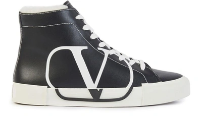 Shop Valentino Garavani - High-top Sneakers In Nero Bianco