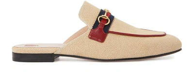 Shop Gucci Princetown Mules In Natural