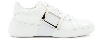 Shop Roger Vivier Viv Skate Sneakers In Bianco Silver