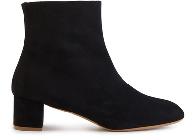 Shop Mansur Gavriel Shearling Ankle Boots In Black