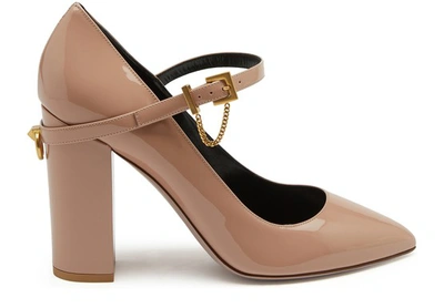 Shop Valentino Garavani Ringstud Mary Jane In Rose Cannelle