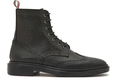 Shop Thom Browne Classic Wingtip Boots In Black