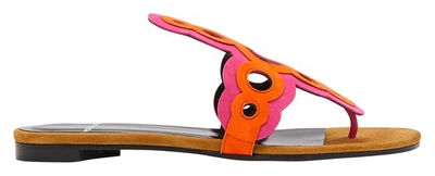 Shop Pierre Hardy Saloni Sandals In Suede Kid Geranium-fushia