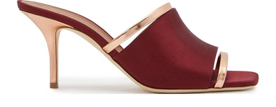 Shop Malone Souliers Laney 70 Mm Mules In Burgundy Rose Gold