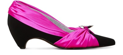 Shop Stella Mccartney Knotted Pumps In 5860 Hot Pink Black