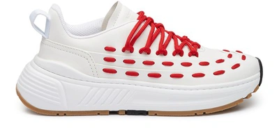 Shop Bottega Veneta Sneakers In White/red