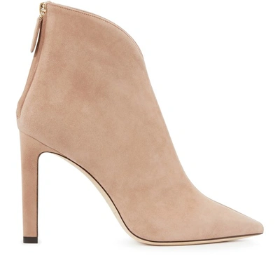 Shop Jimmy Choo Bowie 100 Ankle Boots In Ballet Pink/clear