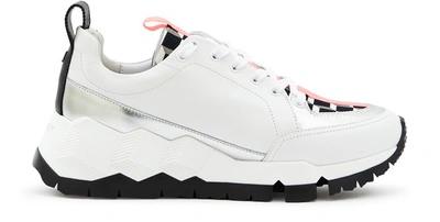 Shop Pierre Hardy Street Life Trainers In Calf Cotton Cube Multi White