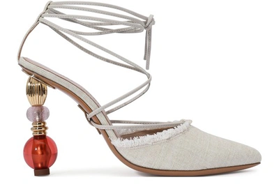 Shop Jacquemus Portofino Heeled Sandals In Beige