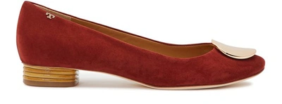 Shop Tory Burch Patos Ballerina Shoes In Aged Malbec