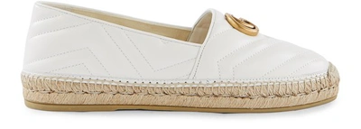 Shop Gucci Nappa Charlotte Espadrilles In White