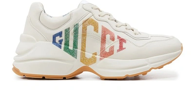 Shop Gucci Rhyton Sneakers In White