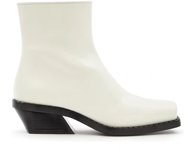 Shop Proenza Schouler Moto Box Ankle Boots In Cream