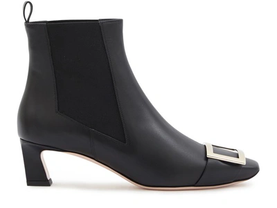 Roger Vivier Chelsea Trompette Suede Ankle Boots In Black | ModeSens