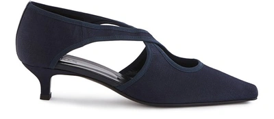 Shop By Far Adele Pumps In Navy