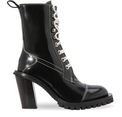 Shop Acne Studios Patent Leather Lace-up Ankle Boots In Black