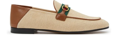 Shop Gucci Brixton Loafers In Natural