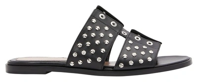 Shop Alexander Mcqueen Studded Mules In 1081 - Black/silver