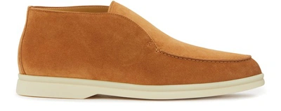 Shop Loro Piana Calf Leather Shoes In Amber