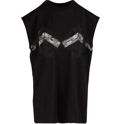 Shop Maison Margiela Lace Detail T-shirt In Black