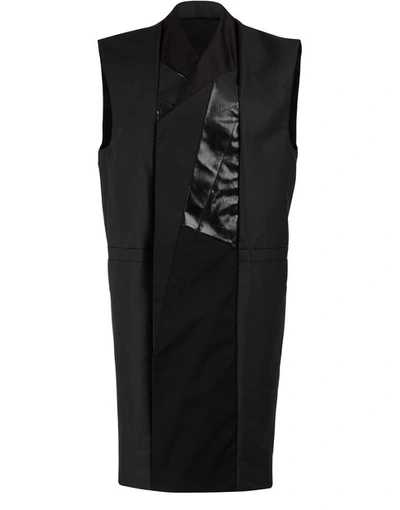 Shop Rick Owens Sleeveless Coat In Black