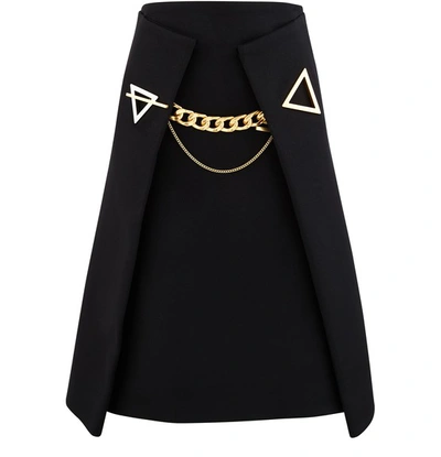 Shop Bottega Veneta Cashmere Skirt In Noir