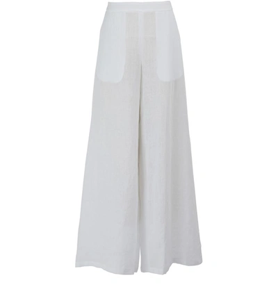 Shop Mansur Gavriel Oversized Linen Pants In White