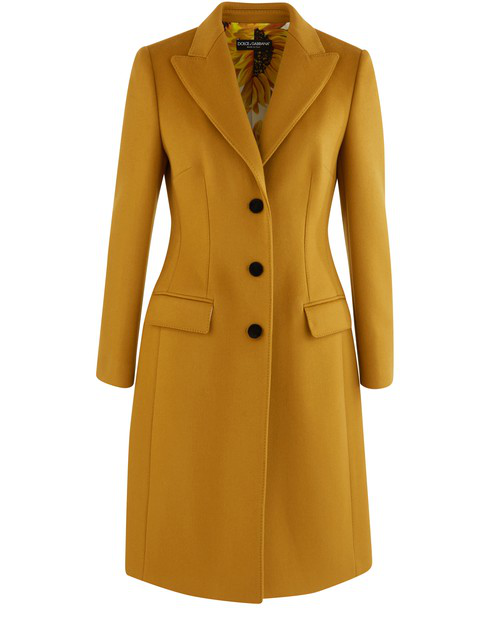 Dolce \u0026 Gabbana Wool Coat In Yellow 