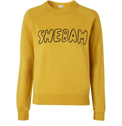 Shop Clare V Sweatshirt In Marigold W/ Black Shebam